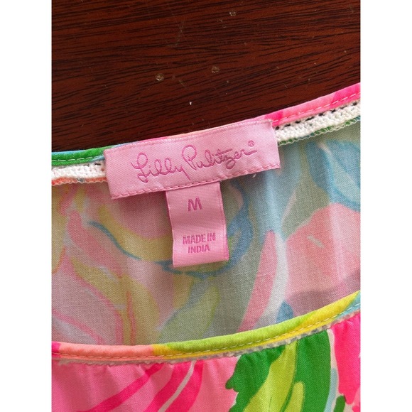 Lilly Pulitzer Sleeveless Tropical Tunic Top M Coastal Resort Floral Relaxed - Picture 3 of 7